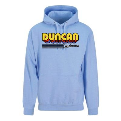 Vintage Duncan Oklahoma Retro Stripes Unisex Surf Hoodie