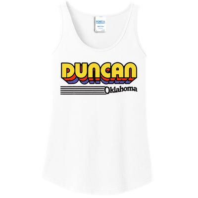 Vintage Duncan Oklahoma Retro Stripes Ladies Essential Tank