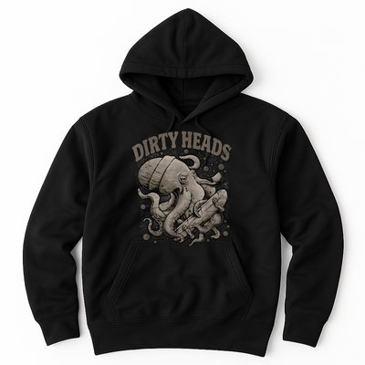 Vintage Dirty Octopus Heads With Skateboard Music Lover Hoodie