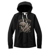 Vintage Dirty Octopus Heads With Skateboard Music Lover Women's Fleece Hoodie