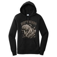 Vintage Dirty Octopus Heads With Skateboard Music Lover Women's Pullover Hoodie