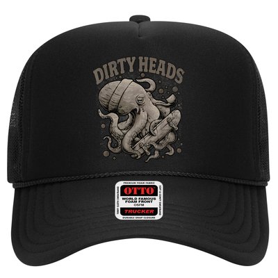 Vintage Dirty Octopus Heads With Skateboard Music Lover Trucker Hat