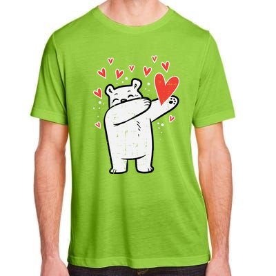 Valentines Day Polar Bear Dab Great Gift Adult ChromaSoft Performance T-Shirt