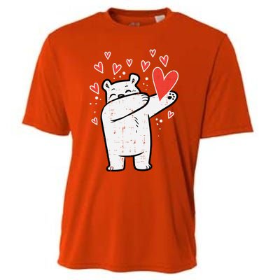 Valentines Day Polar Bear Dab Great Gift Cooling Performance Crew T-Shirt