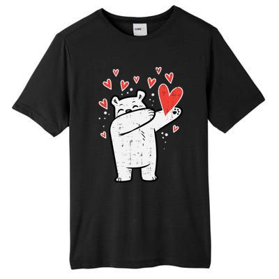 Valentines Day Polar Bear Dab Great Gift Tall Fusion ChromaSoft Performance T-Shirt