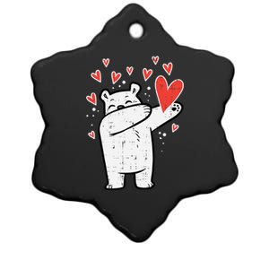 Valentines Day Polar Bear Dab Great Gift Ceramic Star Ornament