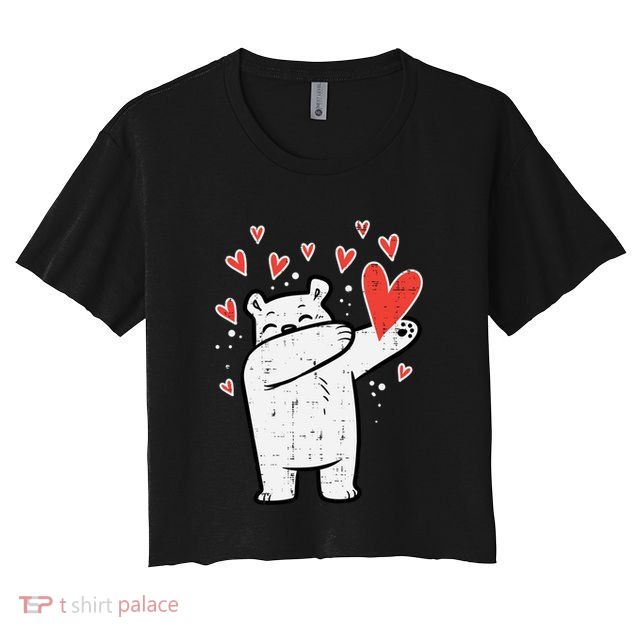 Valentines Day Polar Bear Dab Great Gift Crop Top