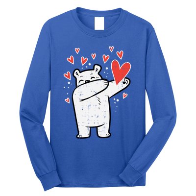 Valentines Day Polar Bear Dab Great Gift Long Sleeve Shirt