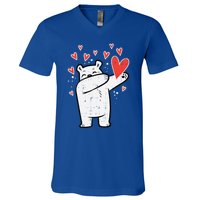 Valentines Day Polar Bear Dab Great Gift V-Neck T-Shirt