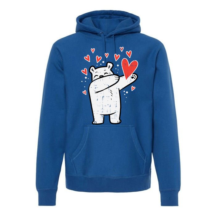 Valentines Day Polar Bear Dab Great Gift Premium Hoodie