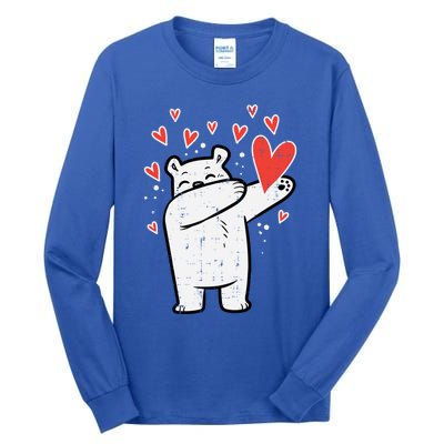 Valentines Day Polar Bear Dab Great Gift Tall Long Sleeve T-Shirt