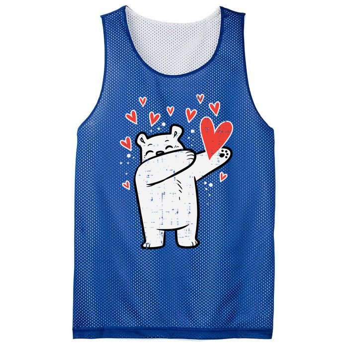 Valentines Day Polar Bear Dab Great Gift Mesh Reversible Basketball Jersey Tank