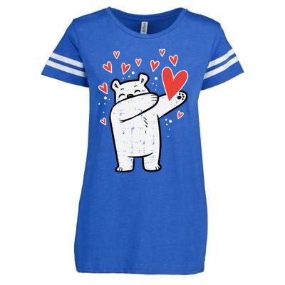 Valentines Day Polar Bear Dab Great Gift Enza Ladies Jersey Football T-Shirt