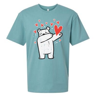 Valentines Day Polar Bear Dab Great Gift Sueded Cloud Jersey T-Shirt