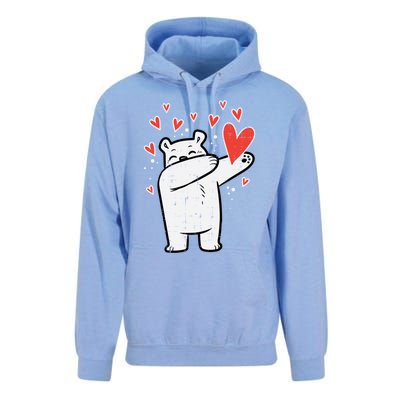 Valentines Day Polar Bear Dab Great Gift Unisex Surf Hoodie