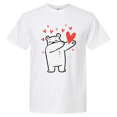 Valentines Day Polar Bear Dab Great Gift Garment-Dyed Heavyweight T-Shirt