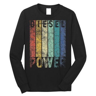 Vintage Diesel Power Funny Gift For Car Mechanic Smoke Truck Long Sleeve Shirt