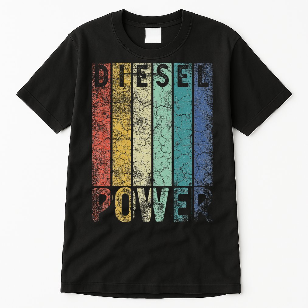 Vintage Diesel Power Funny Gift For Car Mechanic Smoke Truck Tall T-Shirt