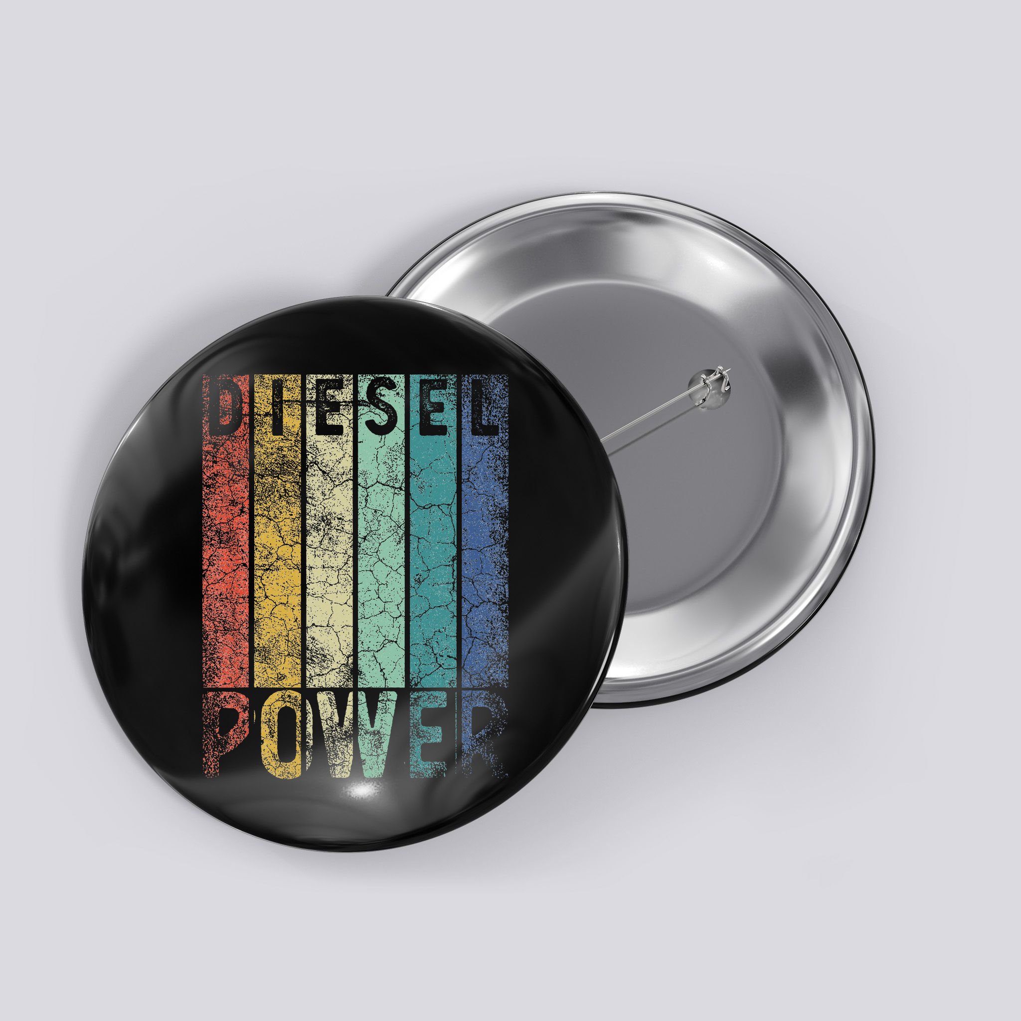 Vintage Diesel Power Funny Gift For Car Mechanic Smoke Truck Button