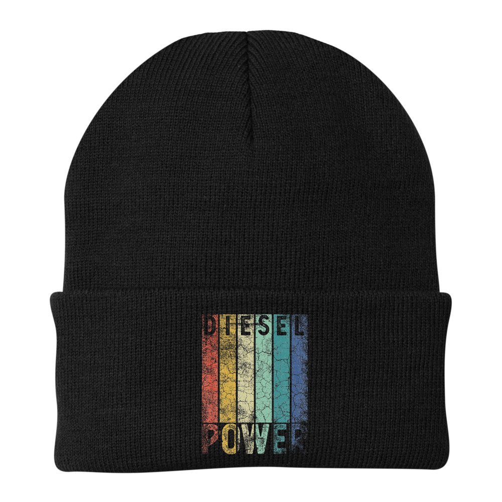 Vintage Diesel Power Funny Gift For Car Mechanic Smoke Truck Beanie