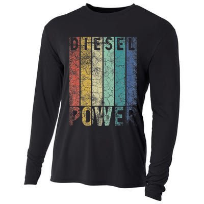 Vintage Diesel Power Funny Gift For Car Mechanic Smoke Truck Cooling Performance Long Sleeve Crew