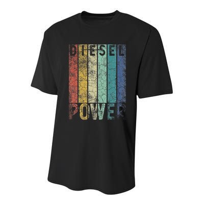 Vintage Diesel Power Funny Gift For Car Mechanic Smoke Truck Youth Performance Sprint T-Shirt