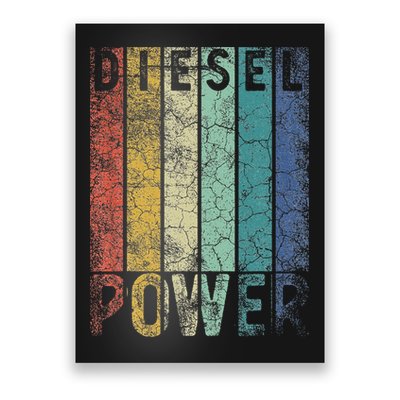 Vintage Diesel Power Funny Gift For Car Mechanic Smoke Truck Poster