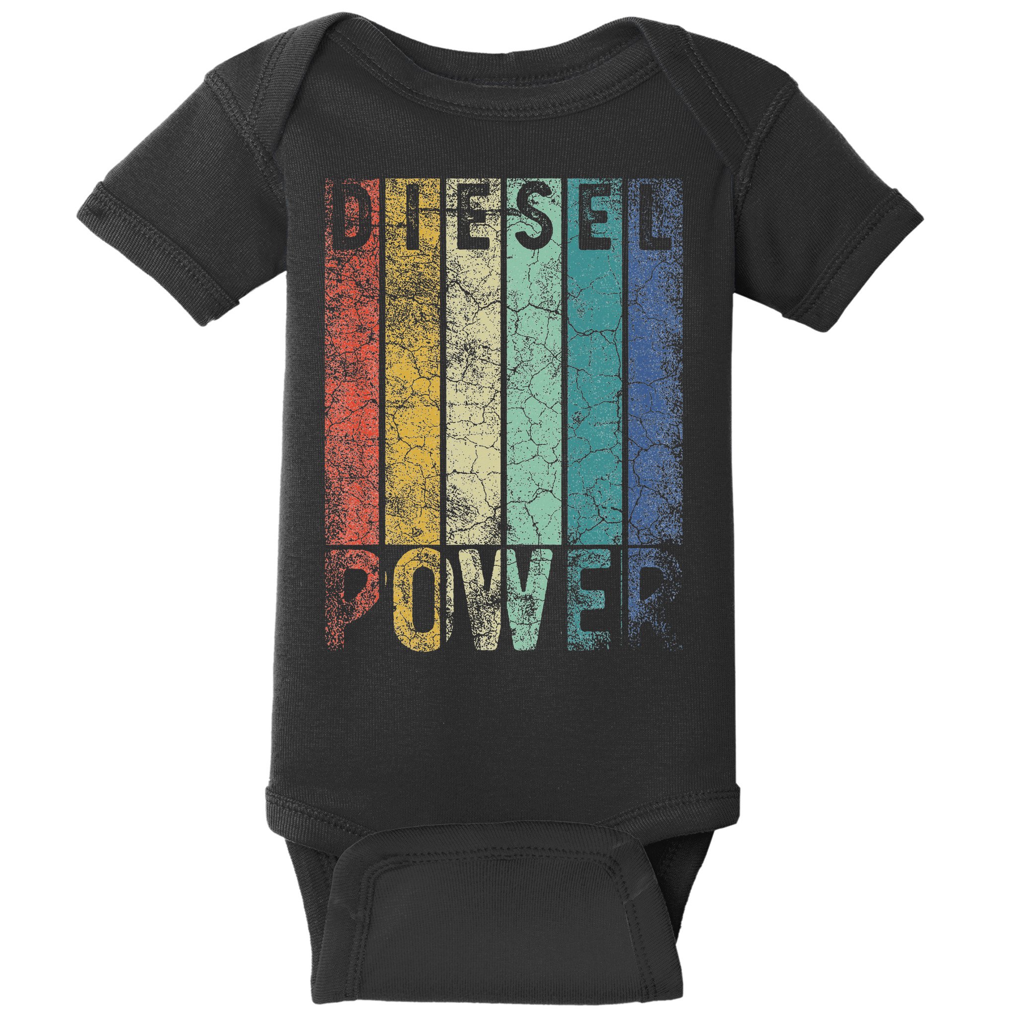 Vintage Diesel Power Funny Gift For Car Mechanic Smoke Truck Baby Bodysuit