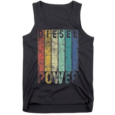Vintage Diesel Power Funny Gift For Car Mechanic Smoke Truck Tank Top