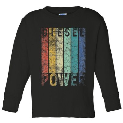 Vintage Diesel Power Funny Gift For Car Mechanic Smoke Truck Toddler Long Sleeve Shirt