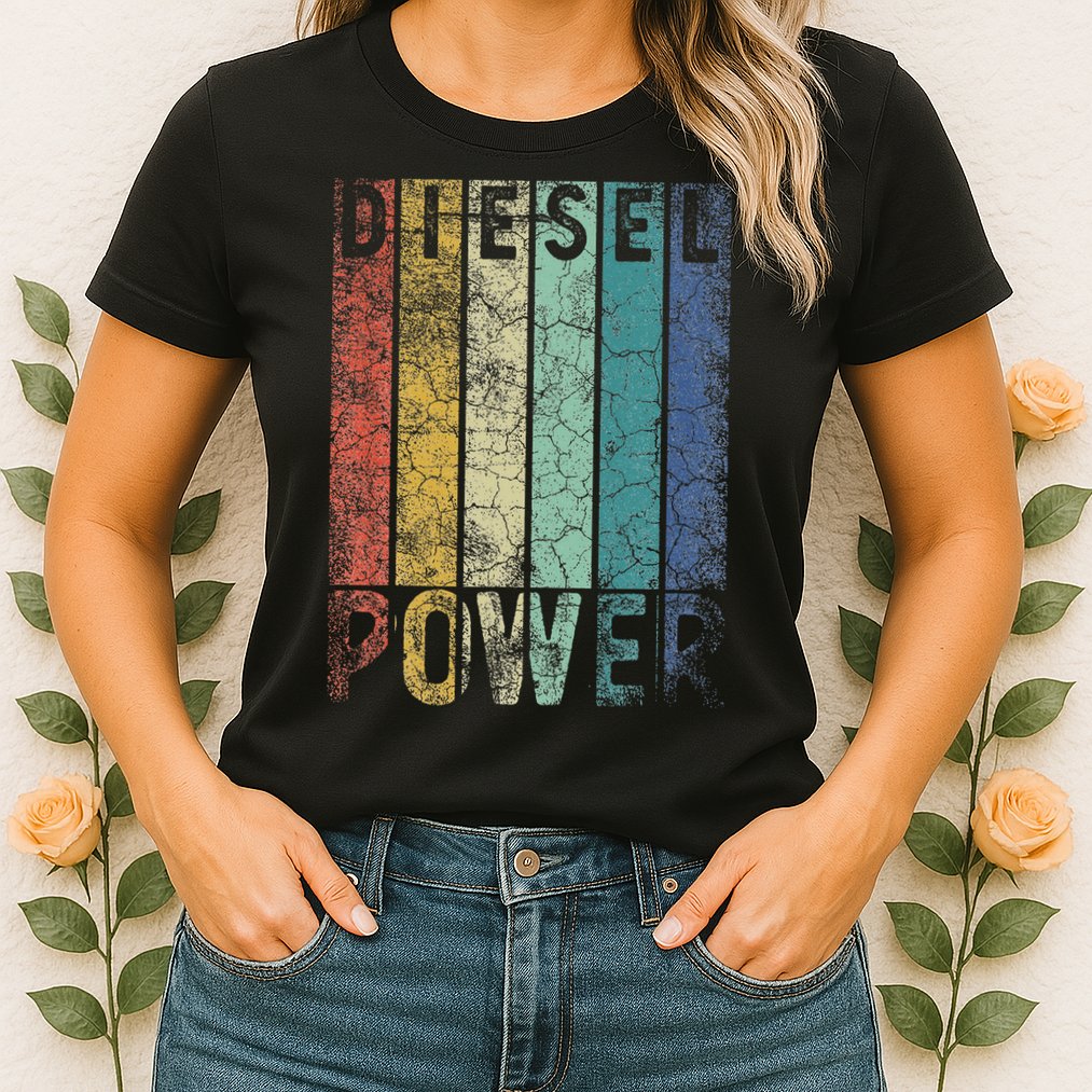 Vintage Diesel Power Funny Gift For Car Mechanic Smoke Truck Womens T-Shirt