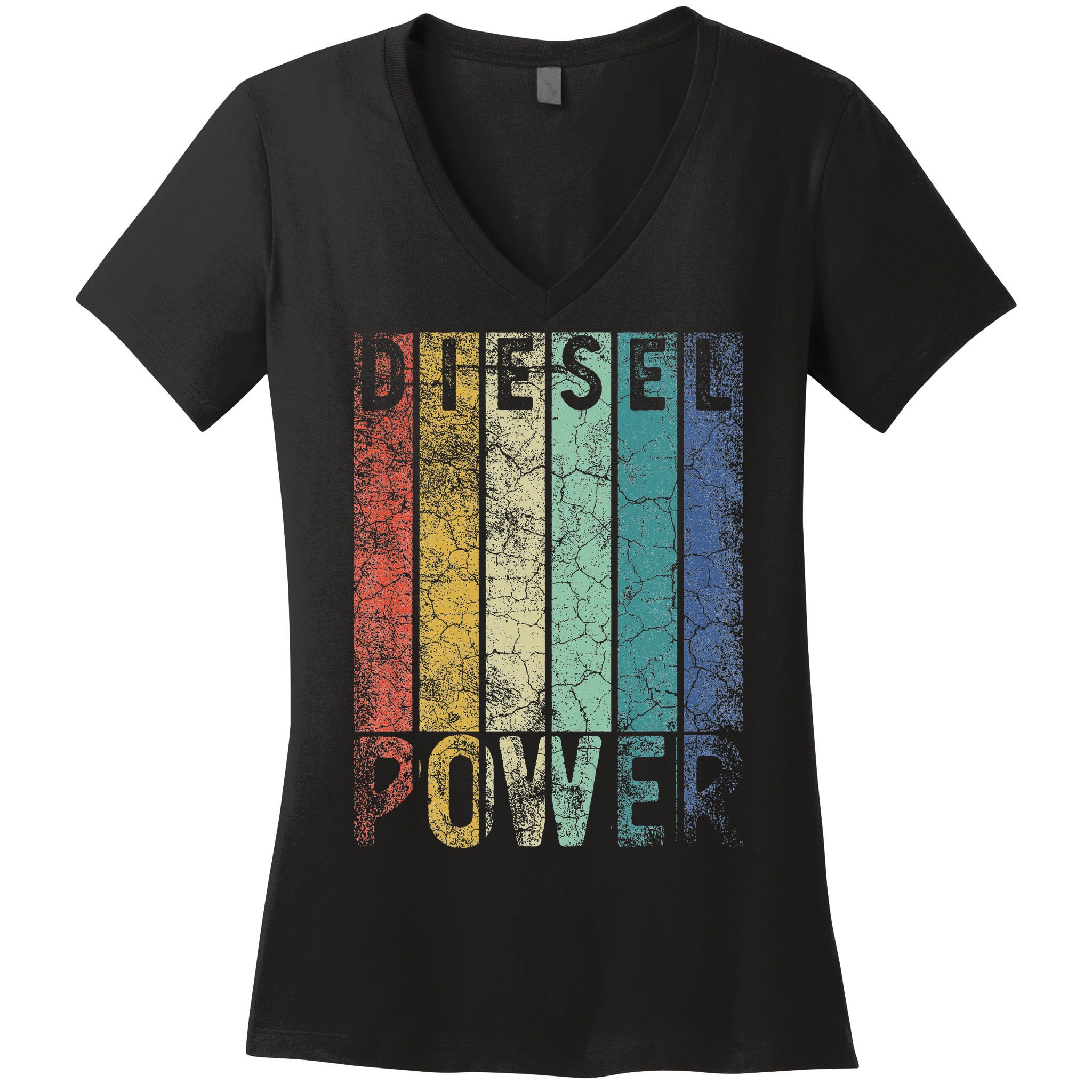 Vintage Diesel Power Funny Gift For Car Mechanic Smoke Truck Women's V-Neck T-Shirt