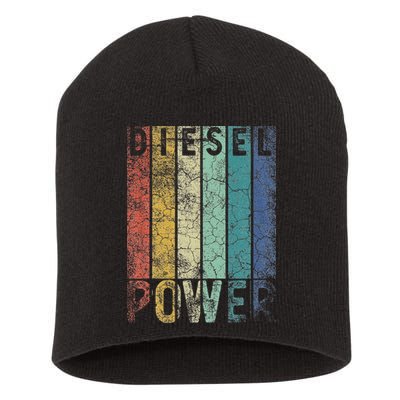 Vintage Diesel Power Funny Gift For Car Mechanic Smoke Truck Short Acrylic Beanie