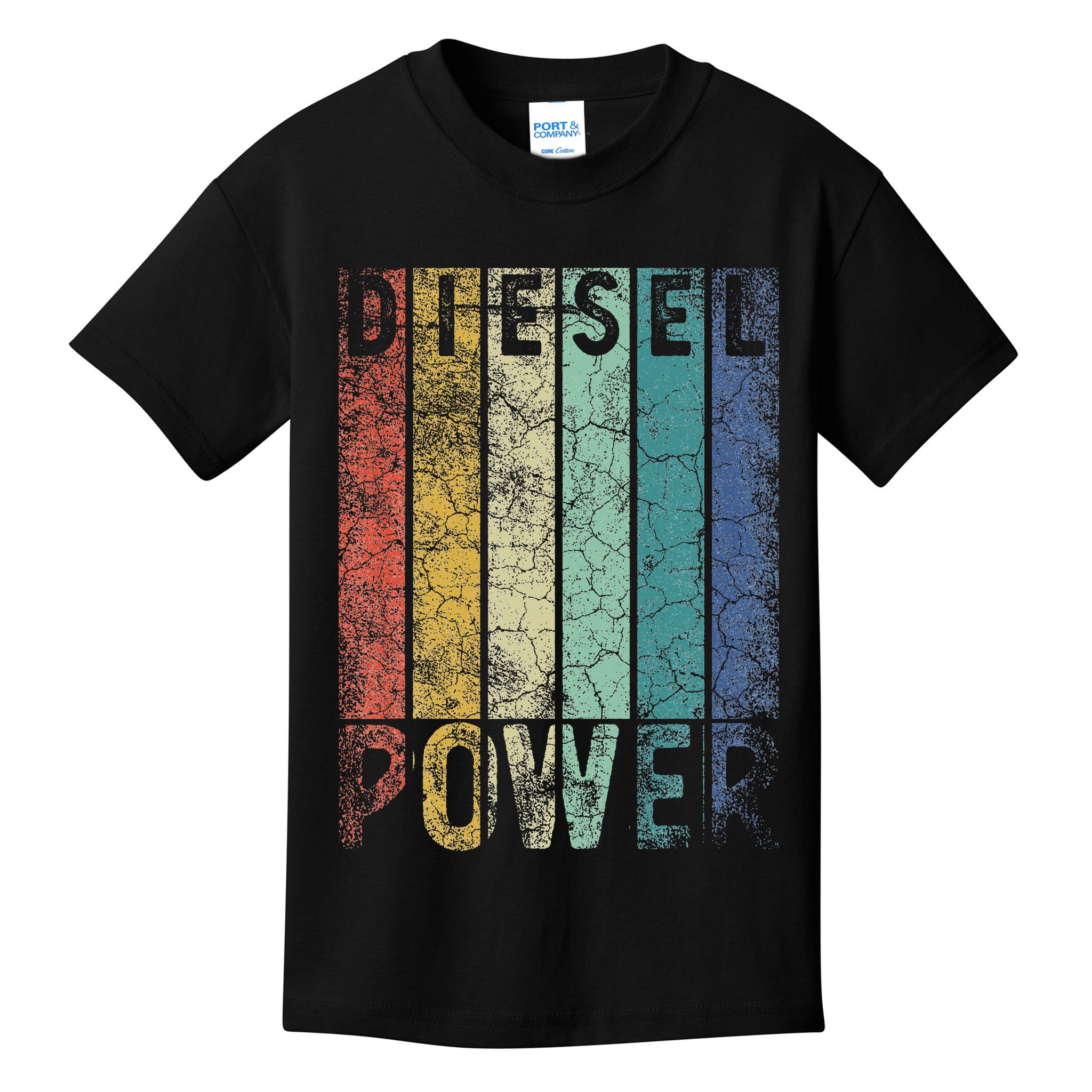 Vintage Diesel Power Funny Gift For Car Mechanic Smoke Truck Kids T-Shirt