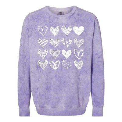 Valentines Day Pattern Hearts Colorblast Crewneck Sweatshirt