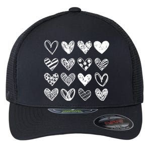 Valentines Day Pattern Hearts Flexfit Unipanel Trucker Cap