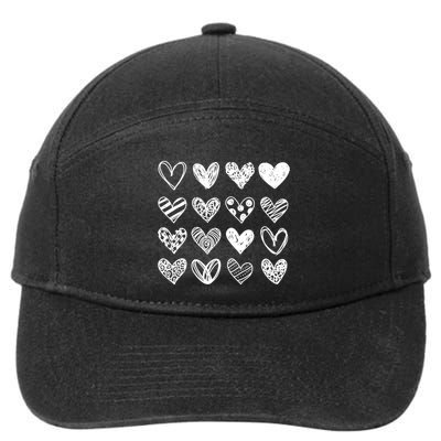 Valentines Day Pattern Hearts 7-Panel Snapback Hat
