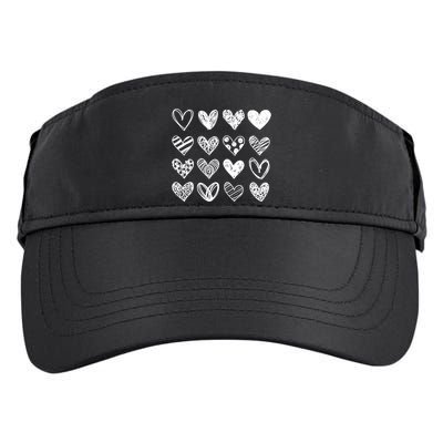 Valentines Day Pattern Hearts Adult Drive Performance Visor