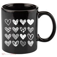 Valentines Day Pattern Hearts 11oz C Handle Ceramic Mug