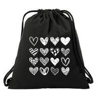 Valentines Day Pattern Hearts Drawstring Bag