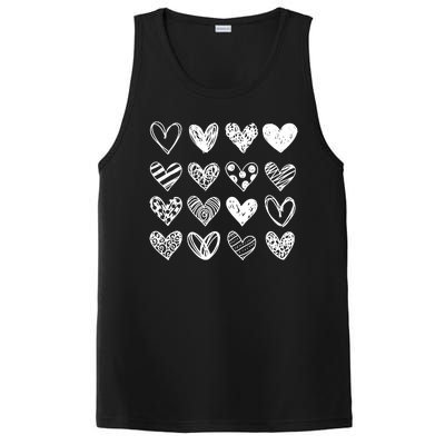 Valentines Day Pattern Hearts PosiCharge Competitor Tank