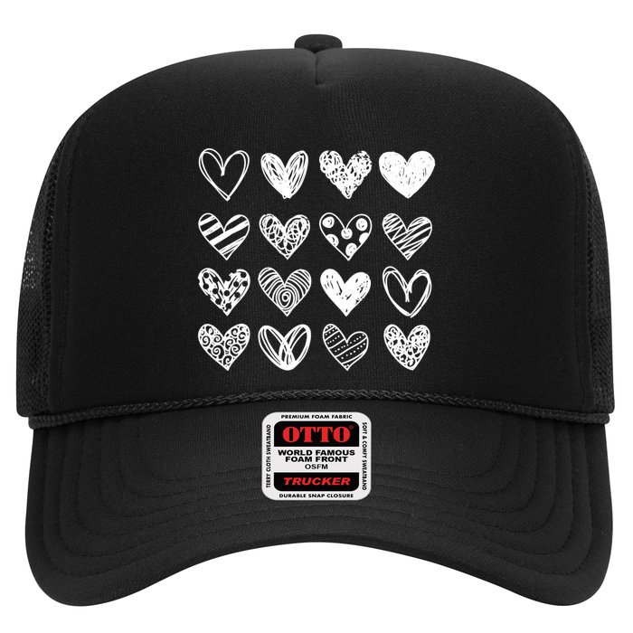 Valentines Day Pattern Hearts Trucker Hat