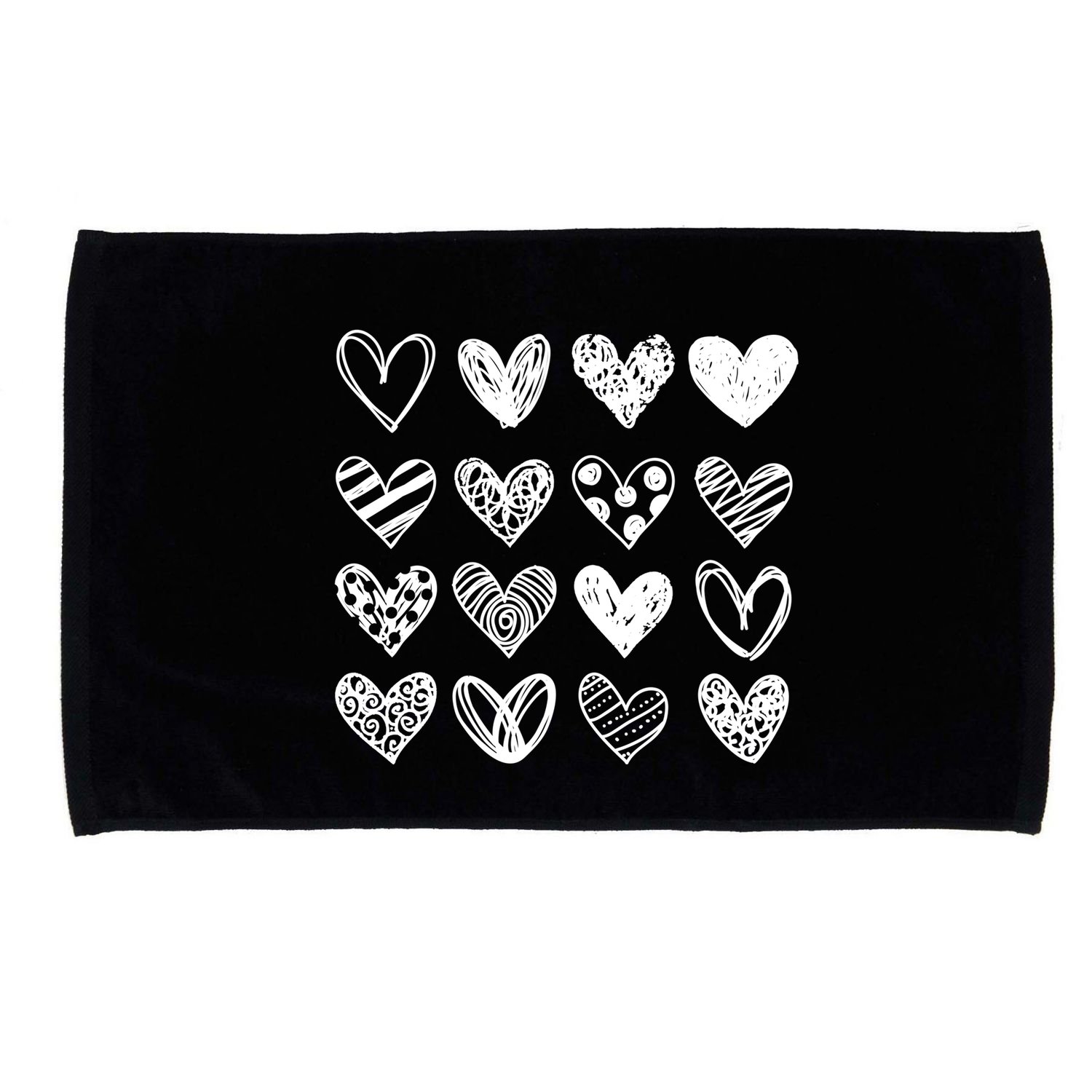Valentines Day Pattern Hearts Microfiber Hand Towel