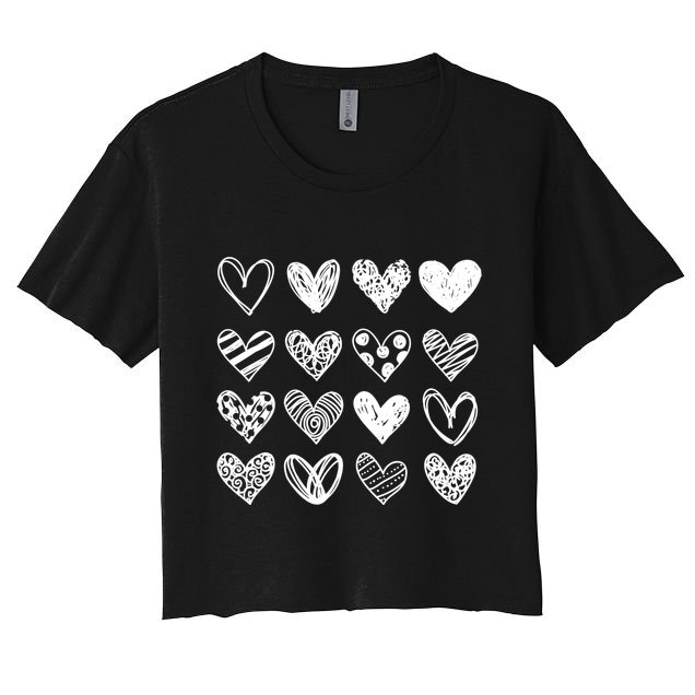 Valentines Day Pattern Hearts Crop Top
