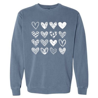 Valentines Day Pattern Hearts Garment-Dyed Sweatshirt