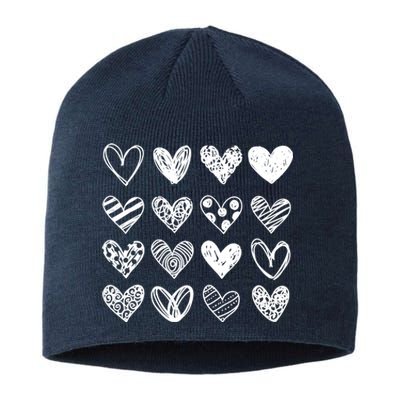 Valentines Day Pattern Hearts Sustainable Beanie