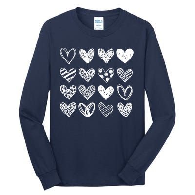 Valentines Day Pattern Hearts Tall Long Sleeve T-Shirt