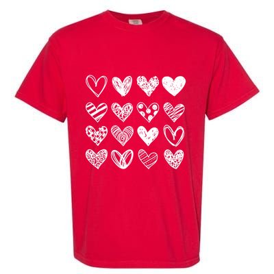 Valentines Day Pattern Hearts Garment-Dyed Heavyweight T-Shirt