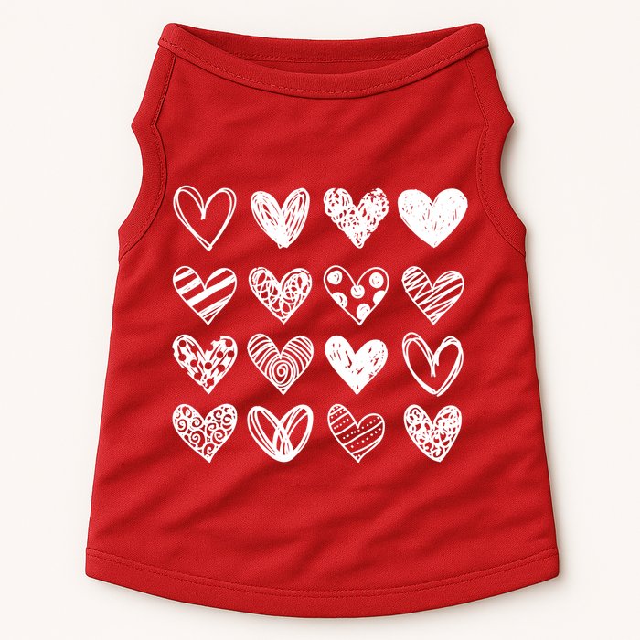 Valentines Day Pattern Hearts Doggie Tank