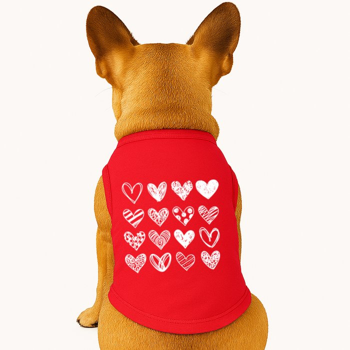 Valentines Day Pattern Hearts Doggie Tank
